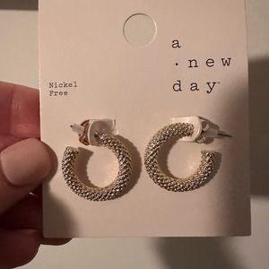 A. .New Day mini earring hoop gold nickel free